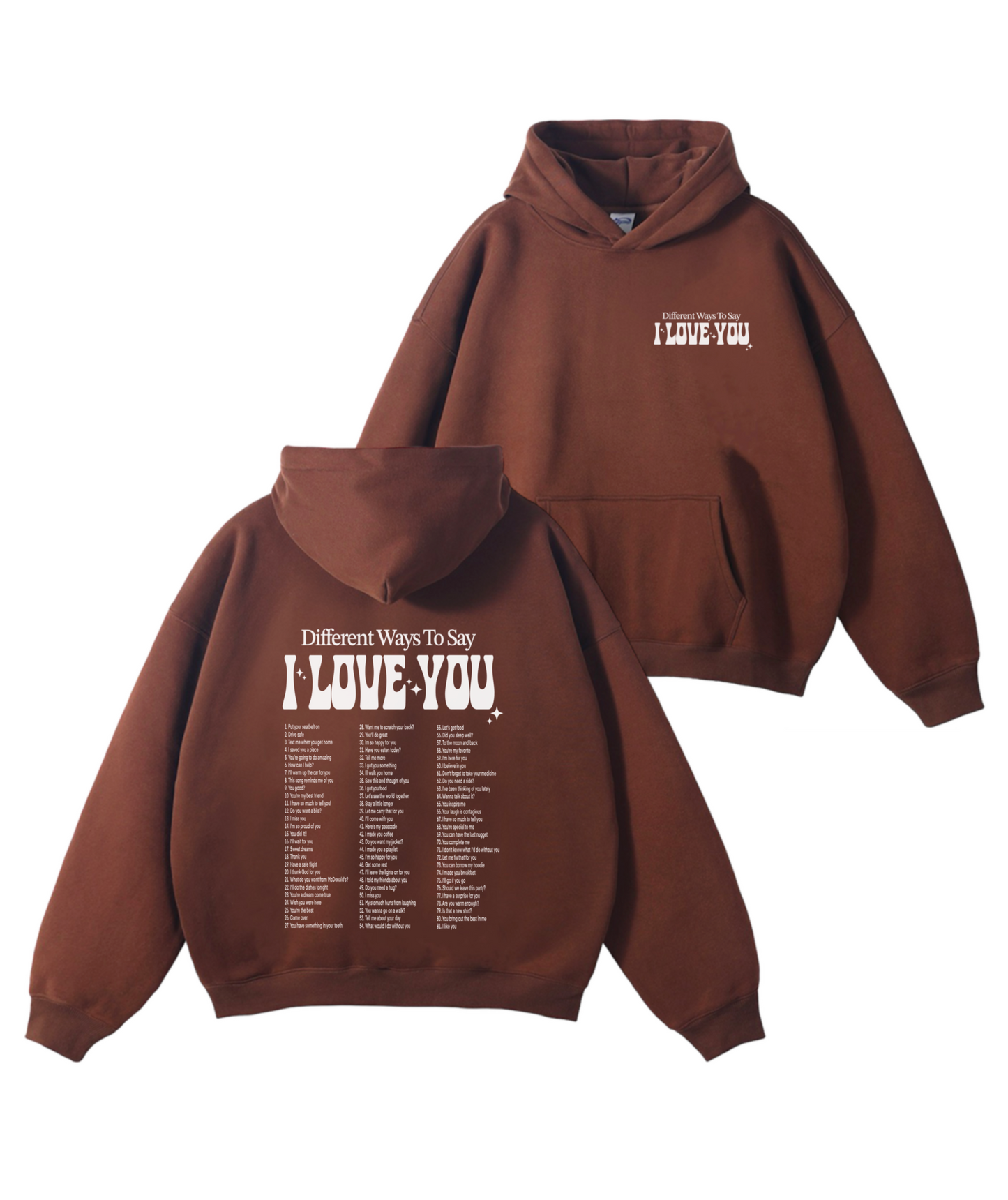 Ways to say ILU hoodie