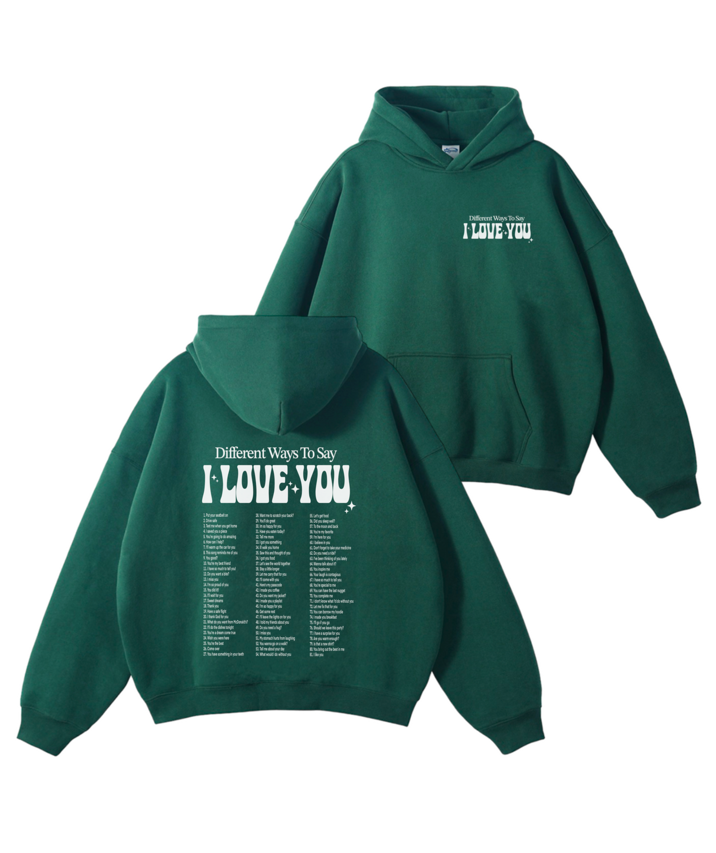 Ways to say ILU hoodie