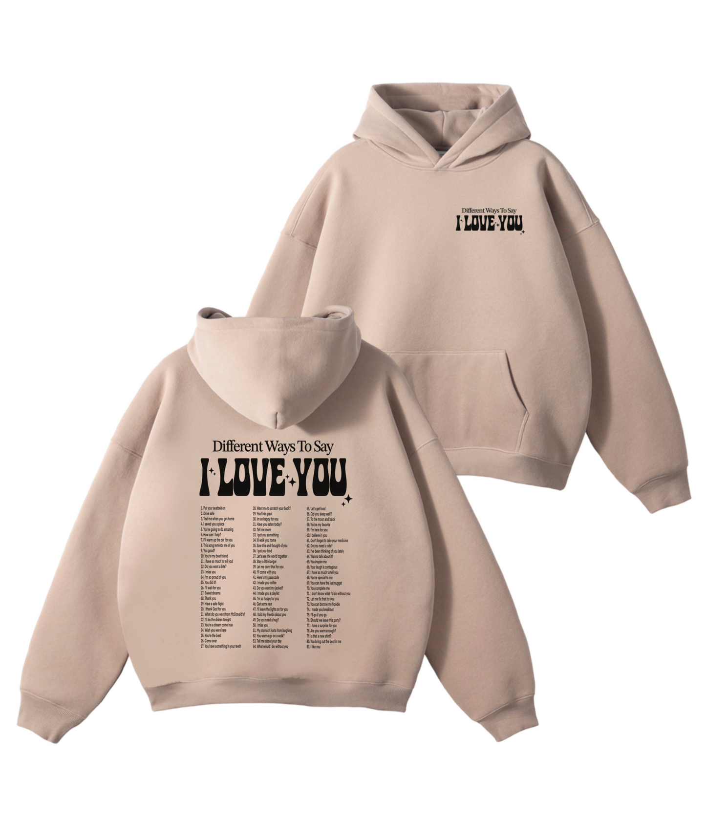 Ways to say ILU hoodie