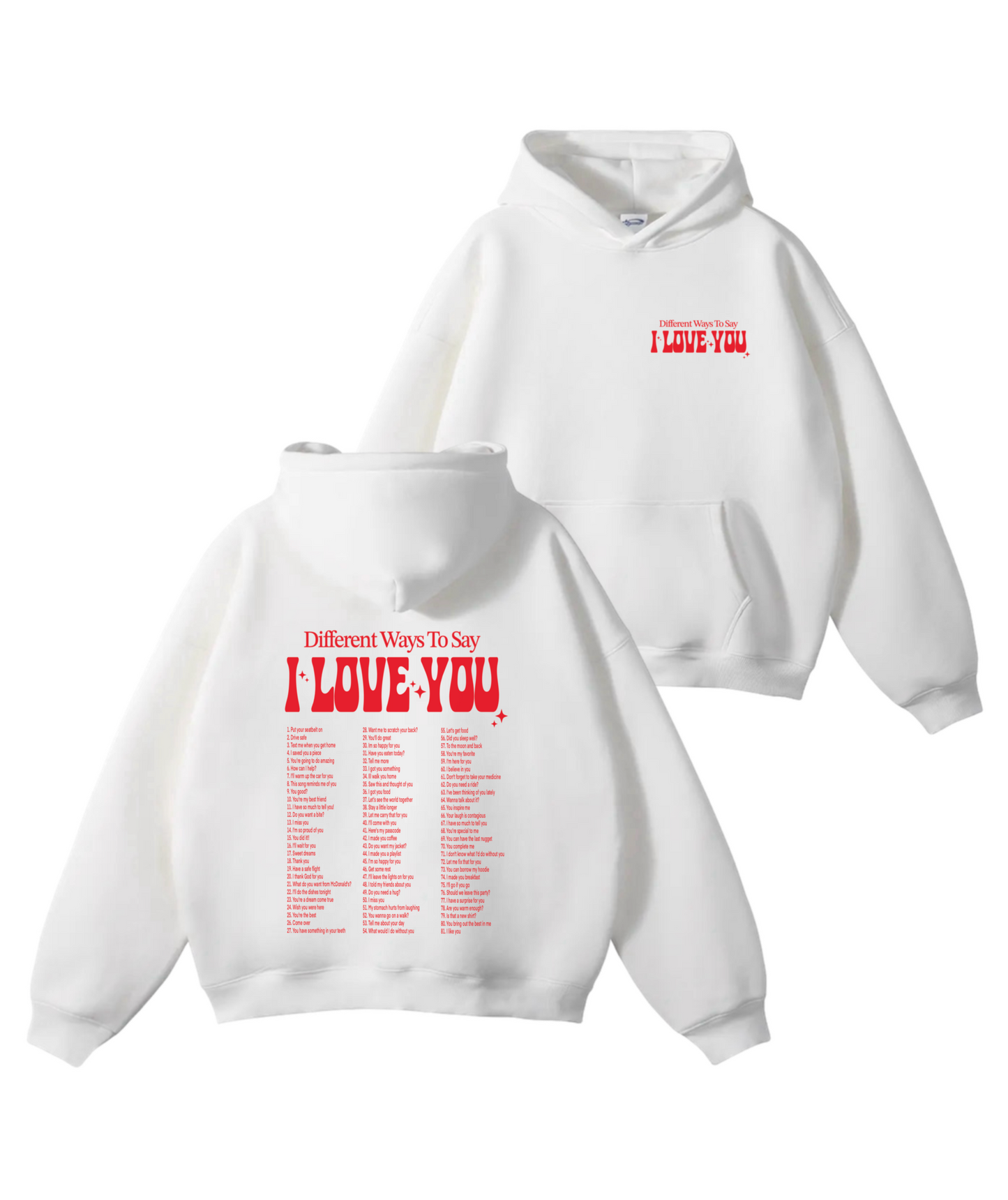 Ways to say ILU hoodie