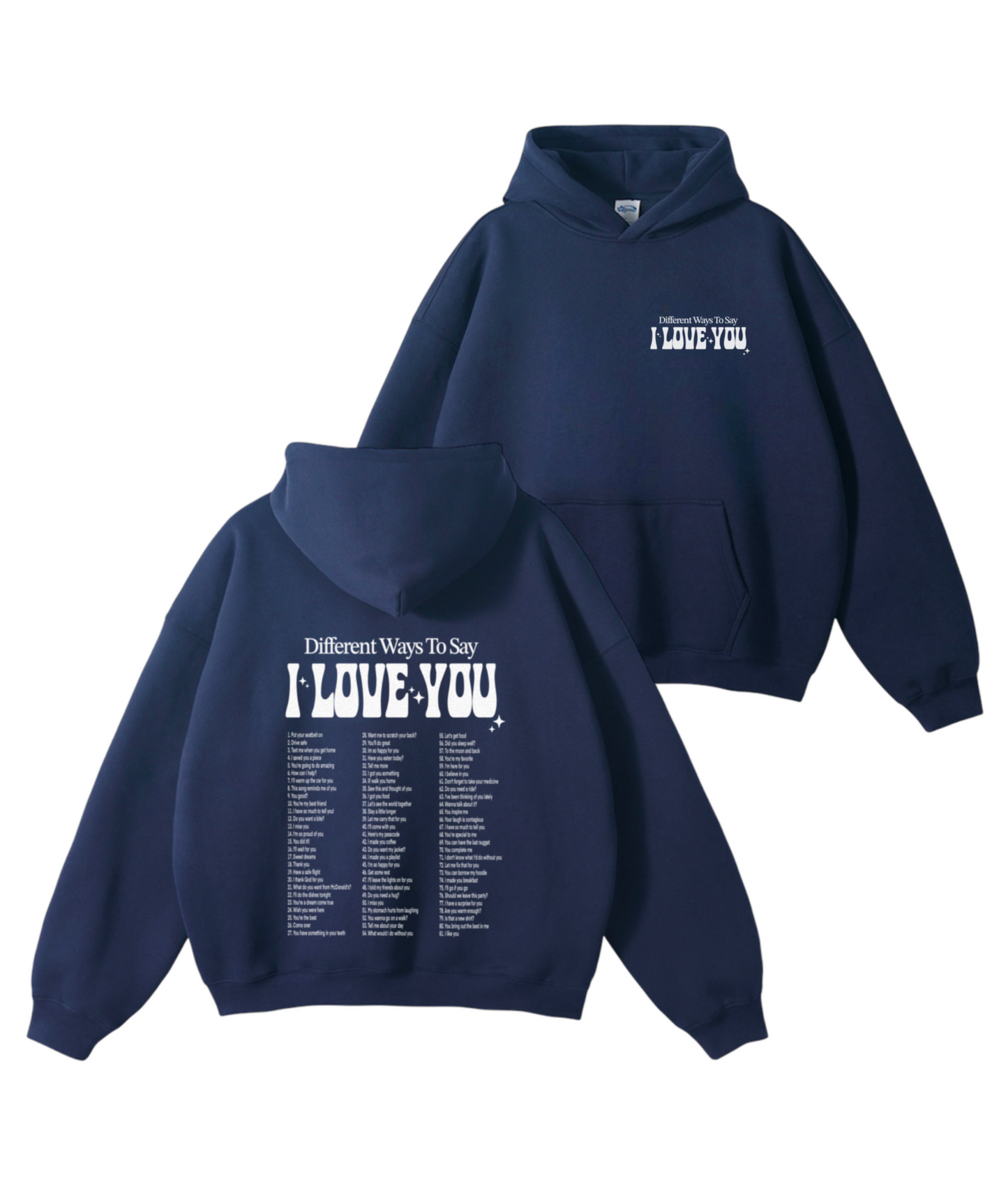 Ways to say ILU hoodie