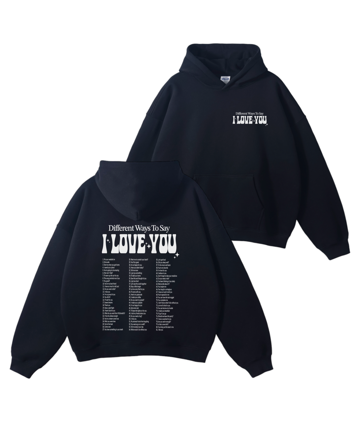 Ways to say ILU hoodie