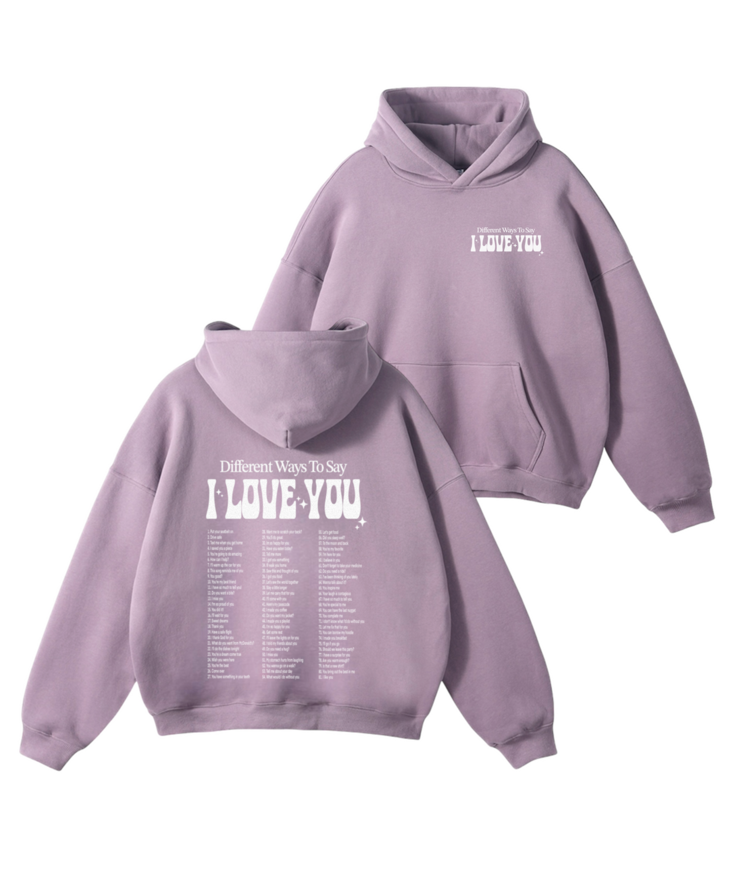 Ways to say ILU hoodie