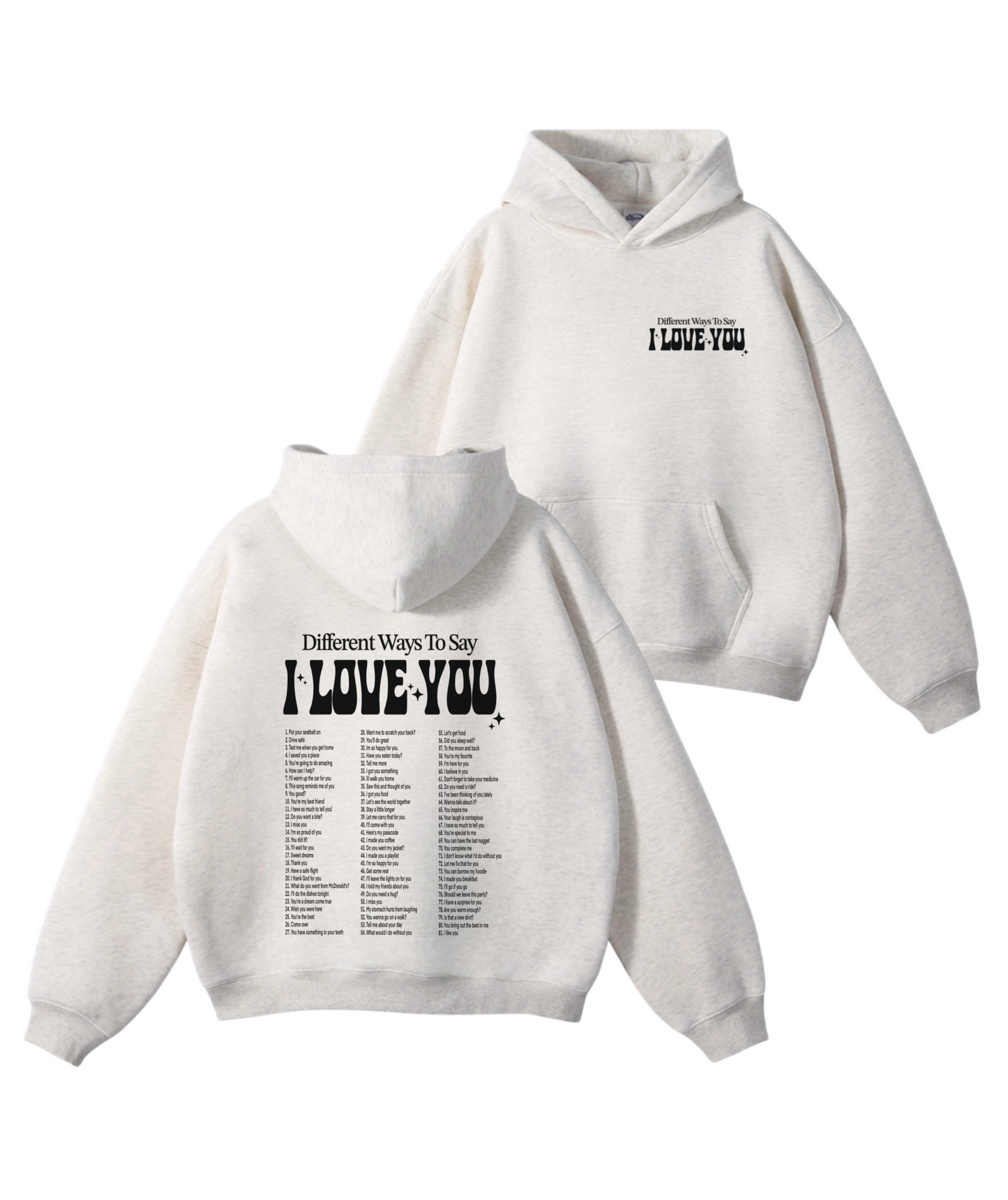 Ways to say ILU hoodie